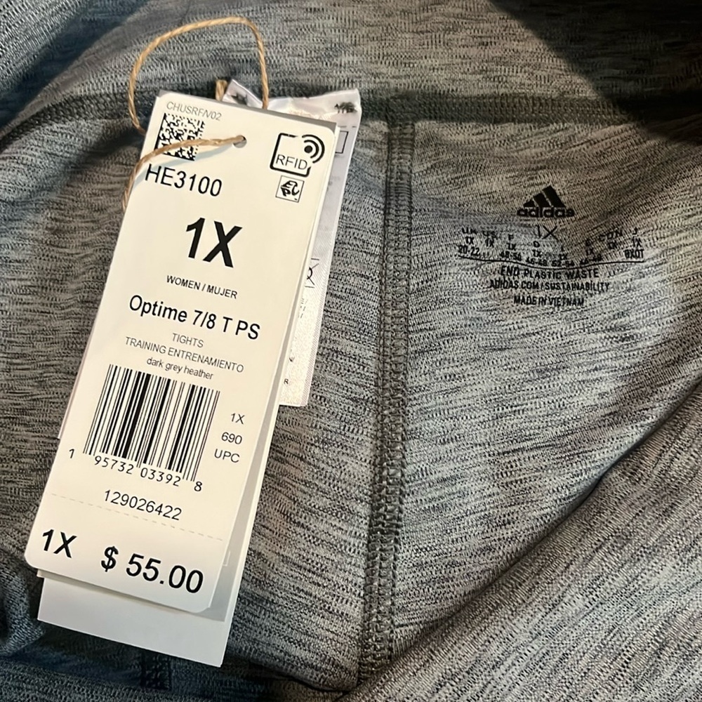 ADIDAS TIGHT FIT HIGH RISE YOGA TRAINING ATHLETIC 7/8 LEGGINGS PANTS SIZE 1X - Picture 7 of 8